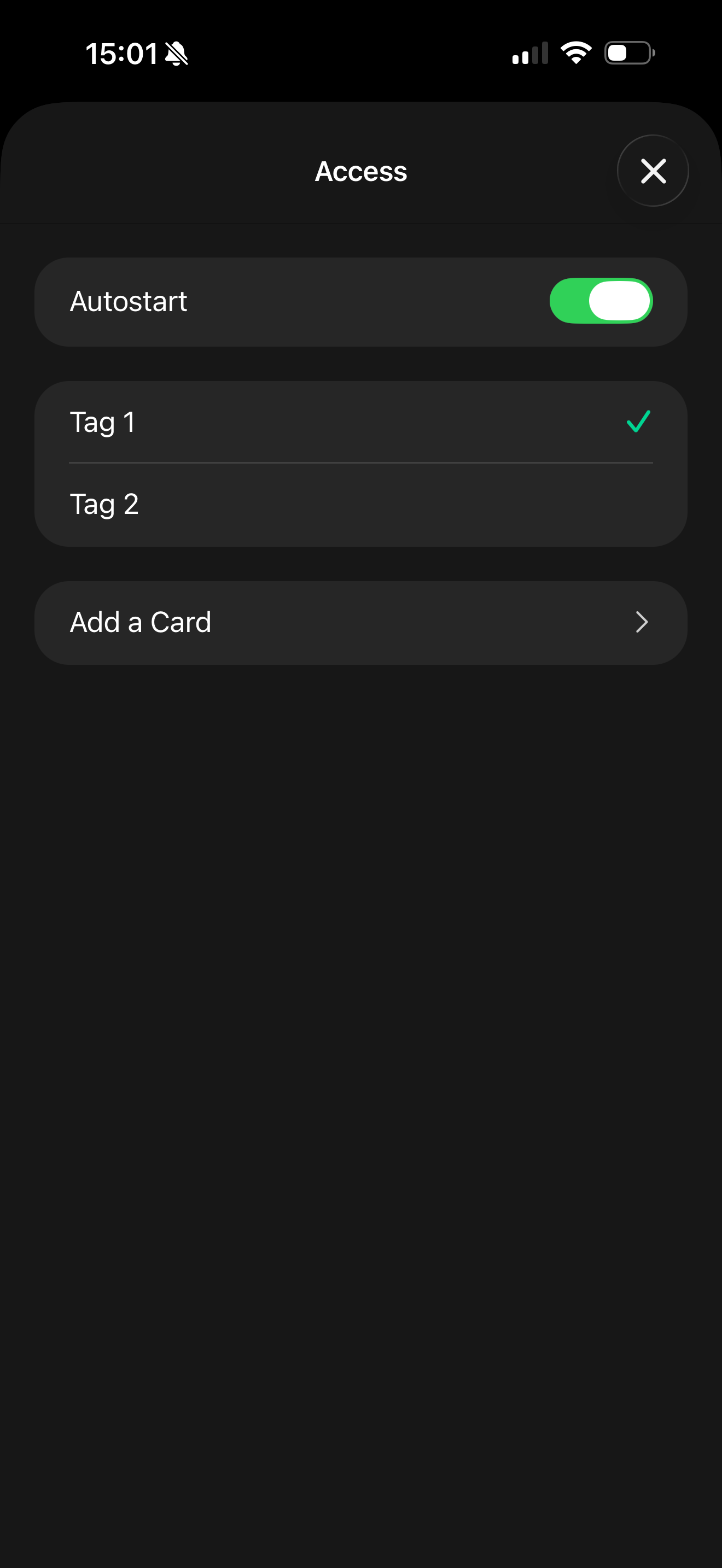 Manage cards.